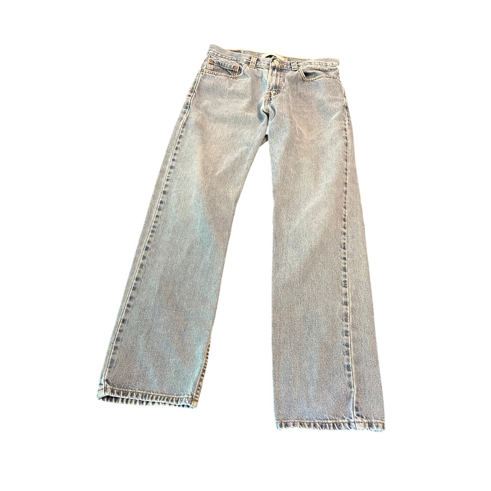Levis 505 Regular Fit Jeans Mens 32x32 Light Wash Blue Straight Leg Denim 3090
